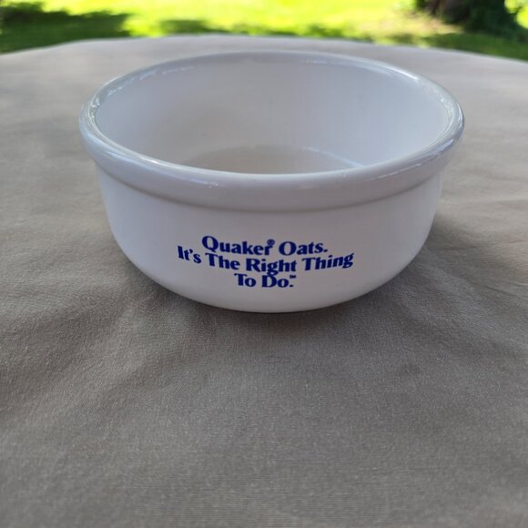 Vintage Quaker Oats Ceramic Milk Glass Cereal Fruit Bowl Waechtersbach Spain - Picture 2 of 4